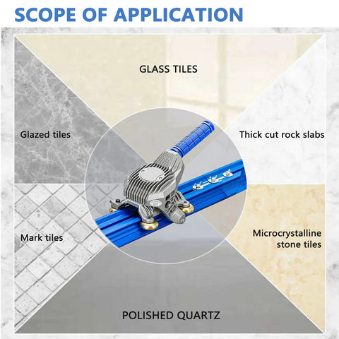 Tile types for Pro-Grade Tile Cutter Tool For Ceramic And Porcelain Tiles, Heavy-Duty, with double rail guide and suction cups
