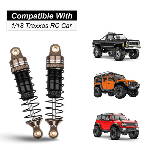 Long Travel Aluminum RC Shocks 59mm Eye To Eye For 1/18 TRX4M TRX4MT Crawler Upgrades With Threaded Bodies And Dual Spring Options