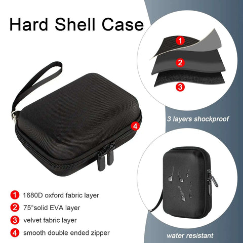 Solid Build EVa Cable Organizer Bag For Travel wraps up charging cords, featuring a slim hard shell with three layers for protection.