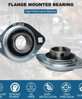 Two Pack 1 Inch Bore Pillow Block Bearings With Flange Mounted Housing Built To Last In Premium Pressed Steel Zinc Plated Two Bolt