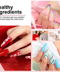All In One Gel Nail Kit With UV Lamp And Drill Starter Kit 36 Colors Gel Polish Set showing diverse nail designs on hands.