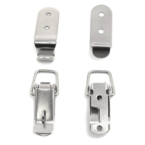 90 Degree Stainless Steel Latch Kit For Toolbox And Cabinet Doors Hasps Heavy Duty 100kg Load Keyhole Lock 2 Pack components