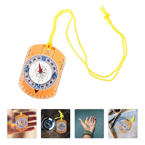 Outdoor Hiking Map Compass High Precision Pocket Orienteering Compass With Safety Lanyard on a white background