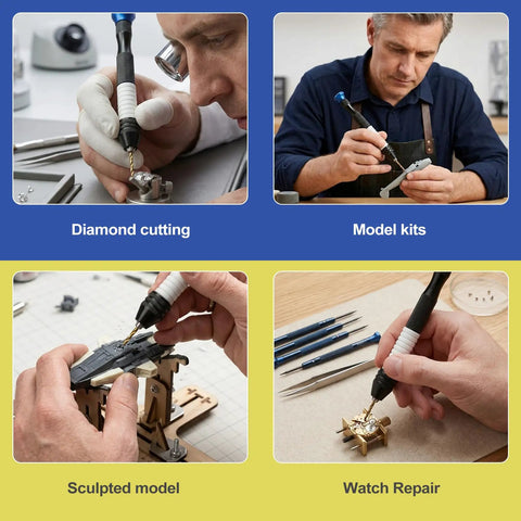 Top Notch Pen Style Pinvice And Micro Drill Bit Set, 26 Pc Hss Handheld Manual Kit for precise model kit assembly and watch repair.