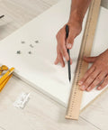Craft project preparation with Clear Acrylic Cabinet Hinge With Pre Drilled Holes Frosted Small Decorative Box Hinge next to tools on a table