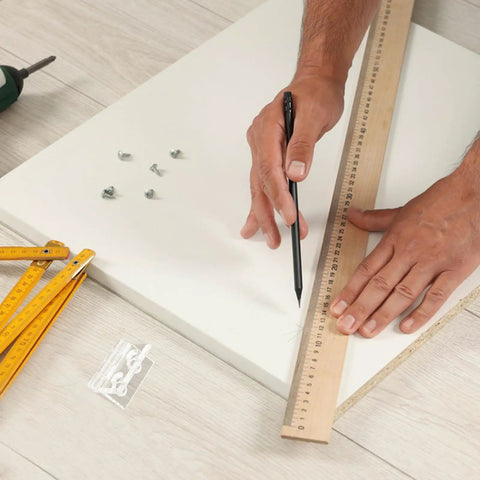 Craft project preparation with Clear Acrylic Cabinet Hinge With Pre Drilled Holes Frosted Small Decorative Box Hinge next to tools on a table