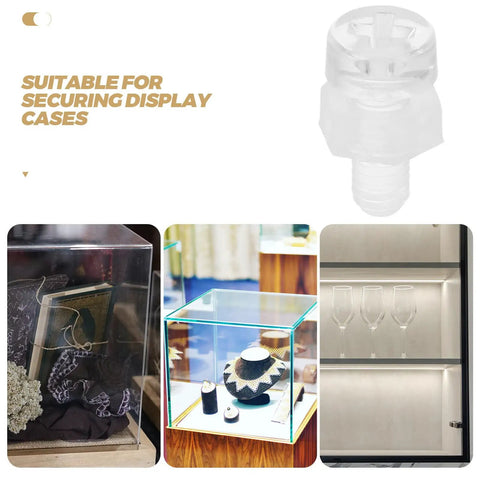 Clear Acrylic Bolt And Nut Kit, 100 Piece Transparent Fasteners Set for securing display cases