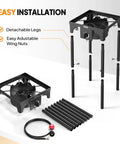 100,000 BTU Portable Gas Camping Stove With Regulator For Outdoor Cooking, High Pressure Propane Burner setup components