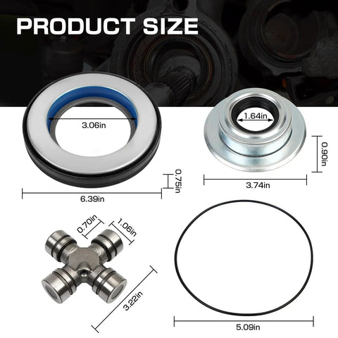 Product size dimensions of Beefed Up Front Axle Seal And Greaseable U Joint Kit For Ford F 250 F 350 Super Duty 2005 To 2014