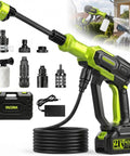 Top Shelf Cordless Handheld Washer With Brushless Motor Portable Pressure Washer featuring accessories for versatile cleaning.