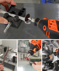 Do It All Rotary Tool Accessories Kit With 282 Pcs And One Eighth Inch Shank Bits in use for cutting and polishing metal