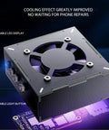 High Speed Solder Fume Extractor With UV Curing And Cooling Function 10000 RPM Welding Ventilator shown with UV light feature.