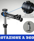 Heavy Duty Bike Repair Stand Go-To Tool For Home Mechanics with 360-degree rotation and internal grip teeth for stability.