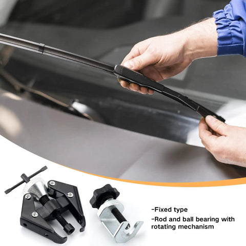 Heavy Duty Wiper Arm Removal Tool Kit For Cars Trucks SUVs And RVs Universal Carbon Steel Arm Bearing Remover in use on windshield