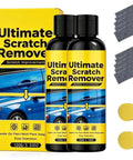 Hassle Free Auto Scratch Remover And Polish Kit with 2 bottles, polishing pads, and applicators for easy car paint restoration.