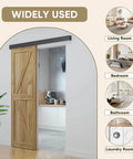 5 foot sliding barn door hardware track kit aluminum alloy box rail system for classic modern interior single wooden door