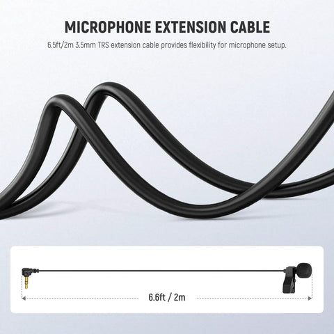 Two Pack Mini Lavalier Clip On Microphones coiled 6.6ft cable with 3.5mm TRS plug for DJI Mic 2 and Rode Wireless Go II, YouTube ready.