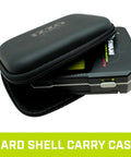 Swami Launch Master Golf Launch Simulator Lite with hard shell carry case open, showing device inside.