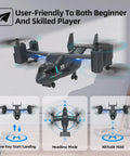 Grab And Go Beginner Friendly Drone With 720P HD Camera, FPV Live Video, Easy To Fly Quadcopter with remote control functions displayed
