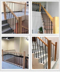 Fresh Square Black Iron Balustrade Spindles For Staircase And Balcony Guardrail in various installations with wooden railings.