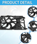 Heavy Duty Radiator Cooling Fan Assembly Replacement For 2018 2023 Toyota Camry RAV4 Avalon showing detailed design and blade structure.
