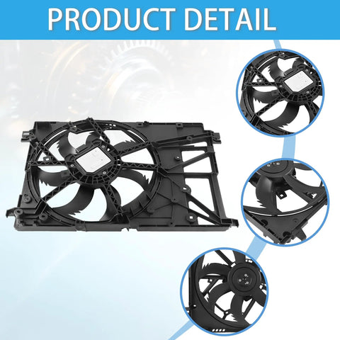 Heavy Duty Radiator Cooling Fan Assembly Replacement For 2018 2023 Toyota Camry RAV4 Avalon showing detailed design and blade structure.
