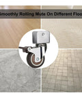 4 Pack 2 Inch Caster Wheels With Three Quarter Inch U Bracket for smooth glide on wood, carpet, and tile floors