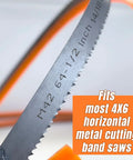 Close-up of 64 And A Half Inch Bi Metal M42 Bandsaw Blades 2 Pack For Metal Cutting Wide Half Inch Thick Fourteen To Eighteen Teeth Per Inch