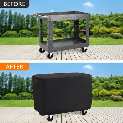 Waterproof Rolling Tool Cart Cover 36x18x33 Inch For 32x18 Mobile Utility Carts, Heavy Duty All Weather Protection