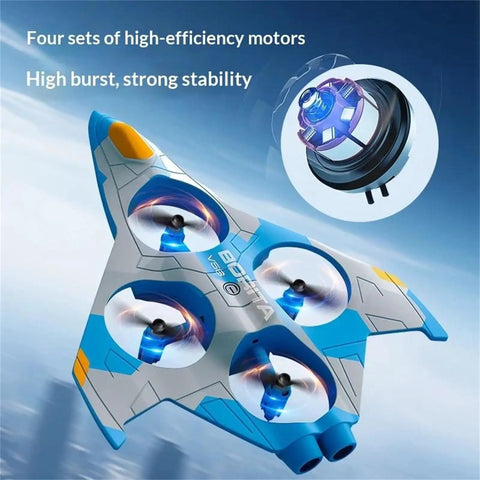Mini Kids Drone With Altitude Hold And 6 Axis Gyro featuring four high-efficiency motors, stable flight design, and LED lights