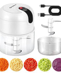 Easyspeed Wireless Garlic Chopper Mini Electric Food Processor With 304 Stainless Steel Blades For Onions Ginger And Baby Food Portable Usb Rechargeable Handheld Meat Grinder Smart Kitchen Gadget White and accessories