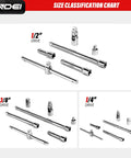 19 Piece Heavy Duty Drive Accessory Set With Universal Joints Adapters 9 Extension Bars T Handle Wrench And Sliding Sockets