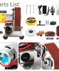 Parts list for Boss Level Mini Belt Sander And Bench Grinder Featuring Seven Adjustable Speeds With Silent Double Bearing Motor.