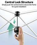 Close-up of central lock structure for quick setup on 10x20 Pop Up Gazebo With One Push Setup Ez Up Canopy Tent Mosquito Netting And Vented Roof