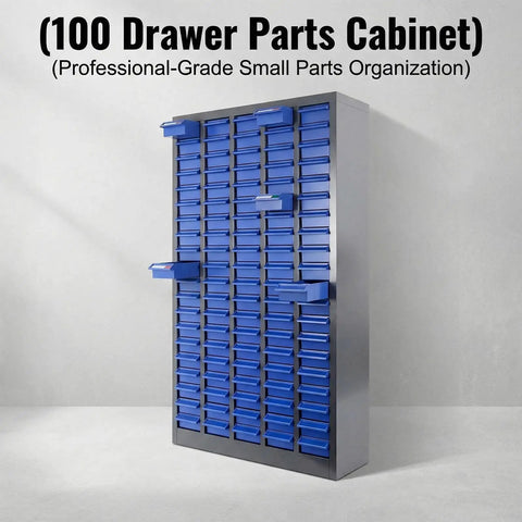 100 Drawer Parts Cabinet With Mega Capacity For Garage Shop Tools, Ultimate Bolt Organizer And Hardware Bin, front view