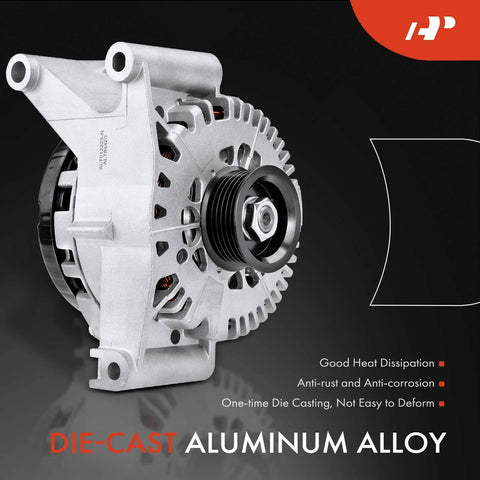 130Amp 12V Alternator For Ford Five Hundred Freestyle Mercury Montego 2005-2007 3.0L CW Rotation 6-Groove Pulley Replacement With OE Fitment Replaces 5F9T-10300-AC 5F9Z-10346-AA 6F9T-10300-AA 6F9T-10300-AC die-cast aluminum alloy