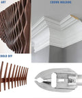 Universal Steel Coping Foot For Jig Saws Delivers Dead On Bevel Cuts And Smooth Curved Molding Tracing Without Pesky Jigs on woodworking crown molding.