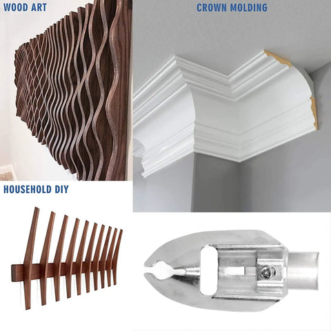 Universal Steel Coping Foot For Jig Saws Delivers Dead On Bevel Cuts And Smooth Curved Molding Tracing Without Pesky Jigs on woodworking crown molding.