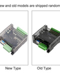New and old models of Beefed Up 24V DC PLC Controller For Interface Switching With 32 Bit MCU side by side in transparent casing.