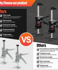 2pcs drywall and furniture lifter tools with black bodies and silver rails, shown in Ours vs Others