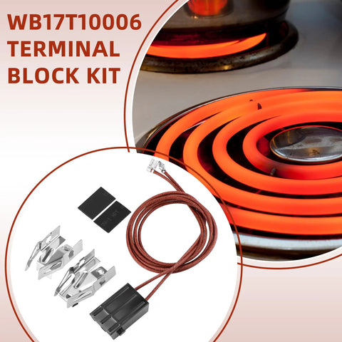 Range Surface Burner Terminal Block Kit With Plug Connector Elements Pack Of 4 No Fuss Replacement For GE Hotpoint Kenmore Stoves Keeps Burners Heating Right And Safe MIFLUS Compatible, WB17T10006 kit