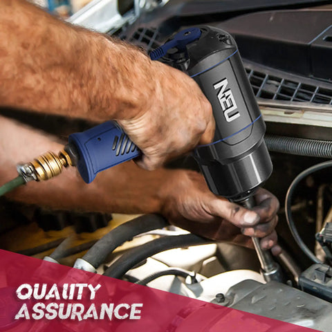 Man using Three Quarters Inch Pneumatic Impact Wrench With Twin Hammers, 1480 Ft Lb Max Torque on car engine