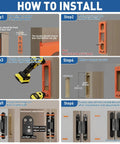 Instruction steps for installing 7 Inch Heavy Duty Self Closing Hidden Door Hinge With Adjustable Speed Control No Slam Soft Close