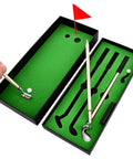 Awesome Golf Pen Set With Mini Desktop Putting Green And Ball Pens, Perfect Office Desk Gift showing golf club pens in box