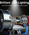 Realistic Turbojet Engine Model With Adjustable Speed And LED Lights Educational Aerospace Toy for Gearhead Adults