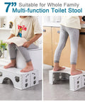 Child using Foldable Toilet Stool 7 Inch Height Portable Travel Foot Stool for Better Squatting Posture Anti Slip Feet