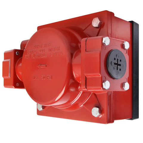 1 Inch Mechanical Fuel Meter For Diesel And Gasoline Transfer Pumps, High Viscosity Liquid Flow Gauge With Large Display, 4 Digit Subtotals Resettable And 8 Digit Total Readout, Durable, Easy To Read Fuel Flow Meter For Quick Tank Transfers, red metal body