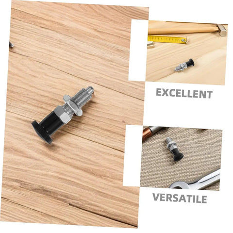 Heavy Duty Stainless Steel Spring Loaded Plunger Knob With Reset Indexing Mechanism For Industrial Machinery on wood surface.