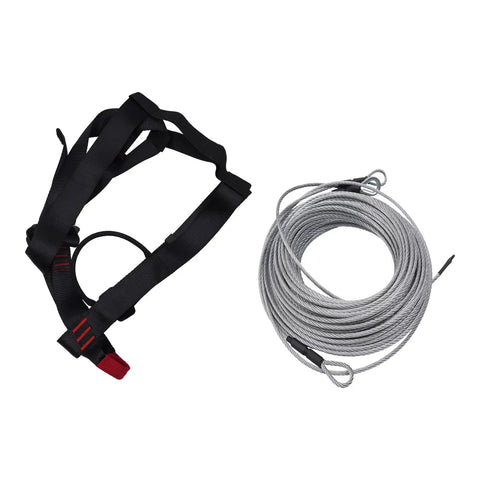 Backyard Zip Line Kit For Kids And Adults Up To 330 Lb, 120 Ft Stainless Steel Zip Line With Safety Harness, easy install shown