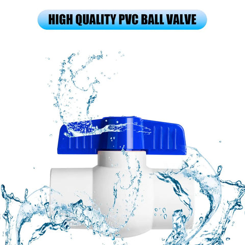 Three Quarter Inch PVC Ball Valve With Slip Connection And Easy Turn Blue T Handle for irrigation and water projects